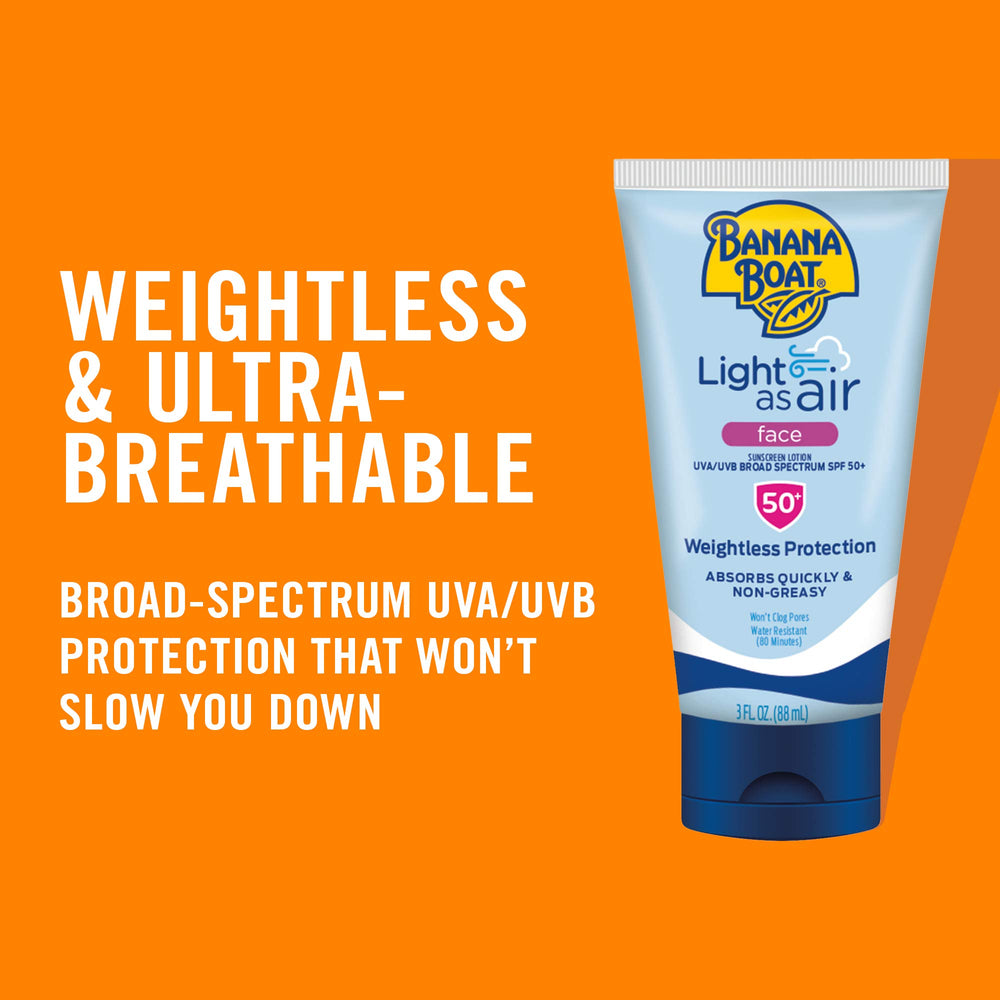 Banana Boat Light As Air sunscreen texture dries quickly leaving a lightweight feel