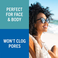 Dermatologist-tested Banana Boat Mineral SPF 50 lotion protects pores