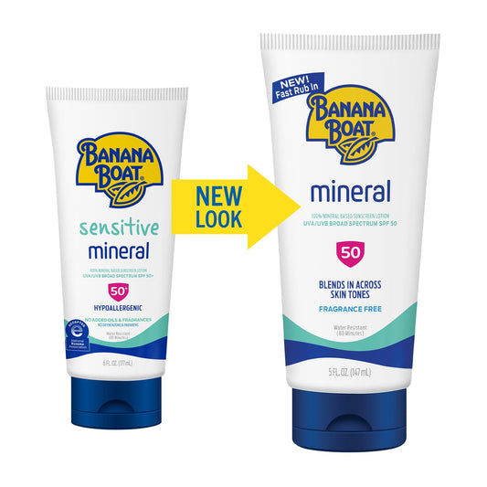 Banana Boat Mineral SPF 50 lotion pump for easy application