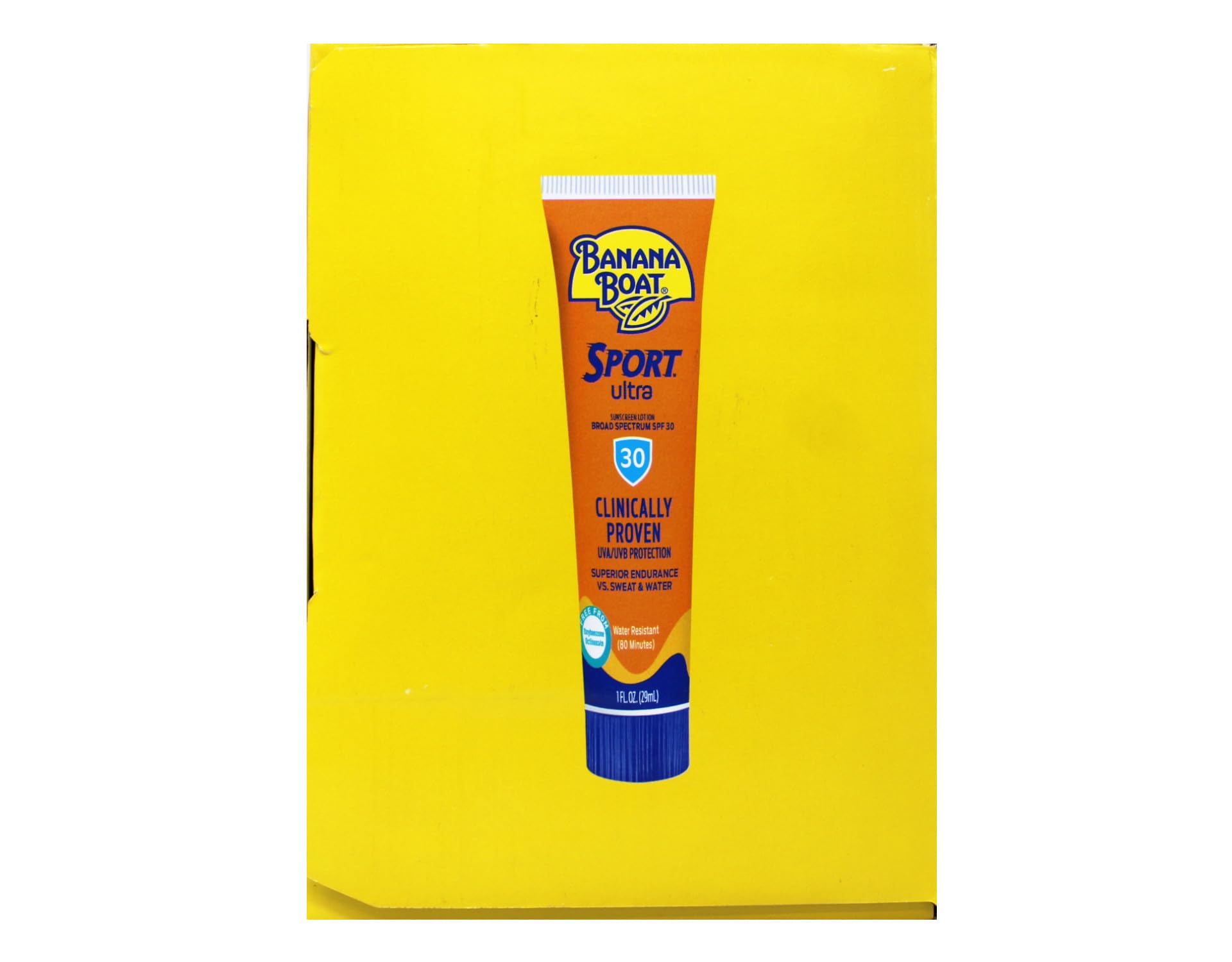 Banana Boat SPF 30 fast absorbing formula dries clear