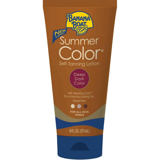 Banana Boat Summer Color self tanning lotion bottle showing a deep, even shade potential