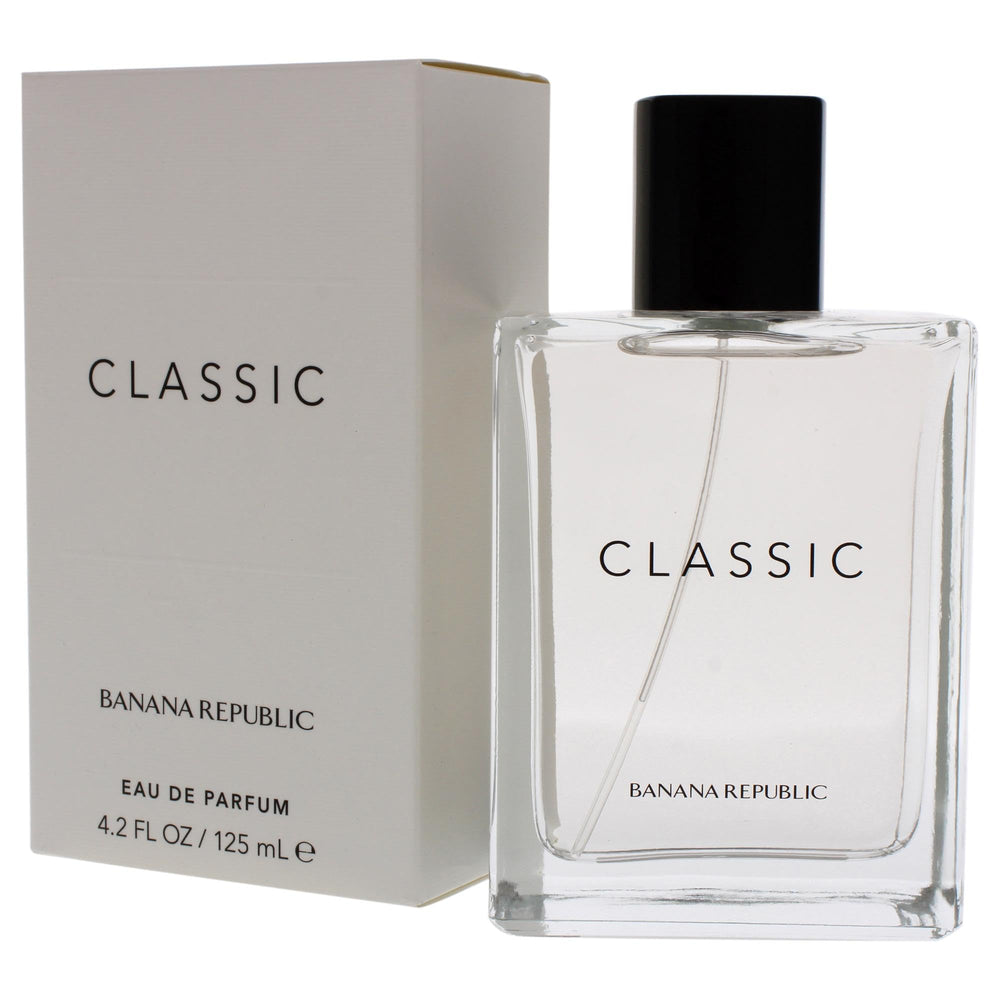 Banana Republic Classic on dresser display suggests versatile, day-to-night fragrance use.