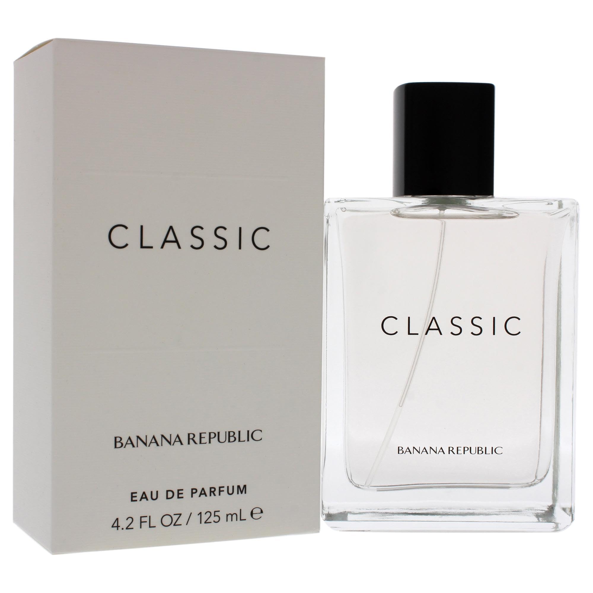 Banana Republic Classic packaging box highlighting timeless, unisex citrus scent.