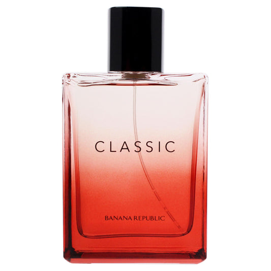 Banana Republic Classic Red bottle side view, premium packaging ideal for gifting.