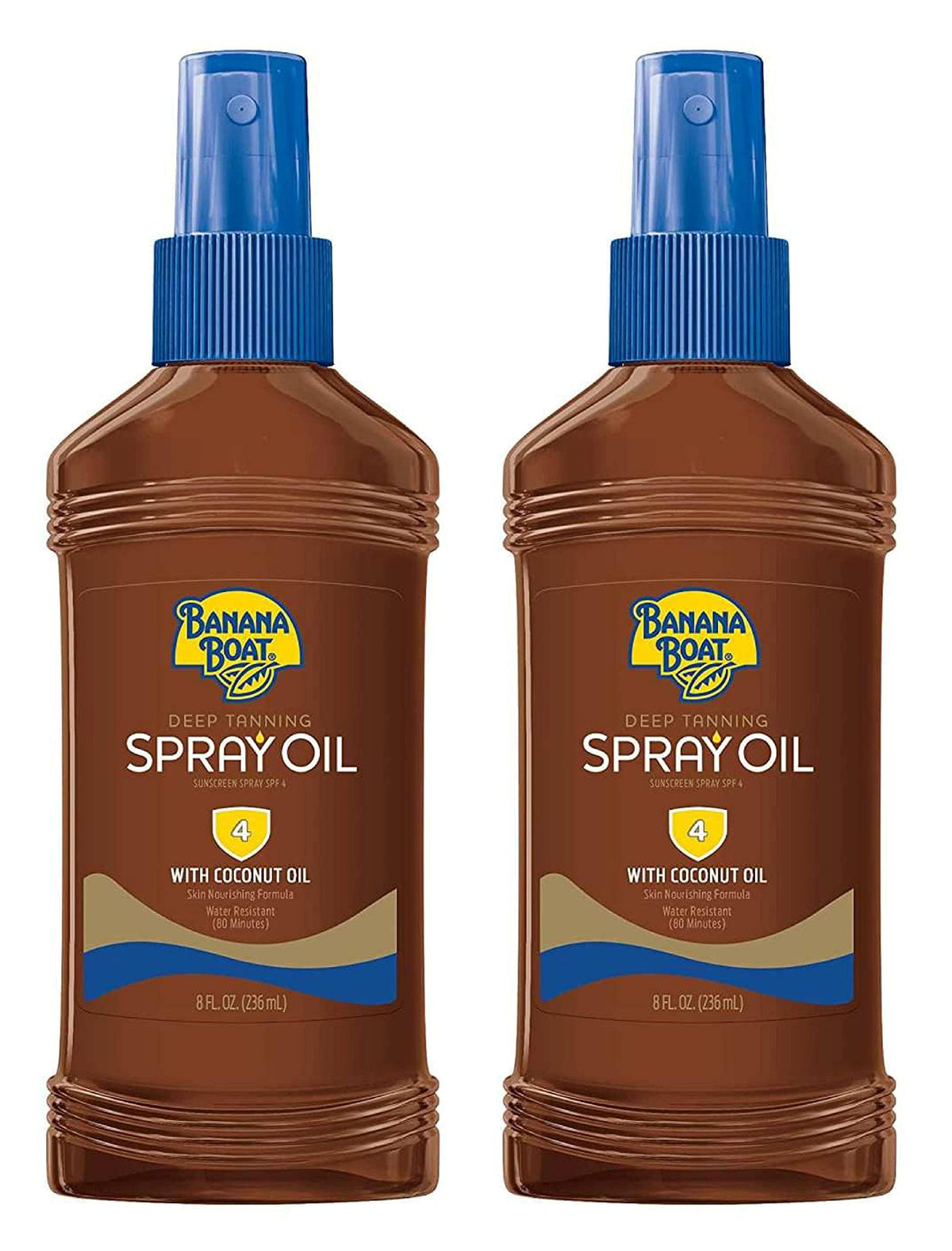 Banana Boat Deep Tanning SPF 4 spray pump delivers coconut-infused moisture.