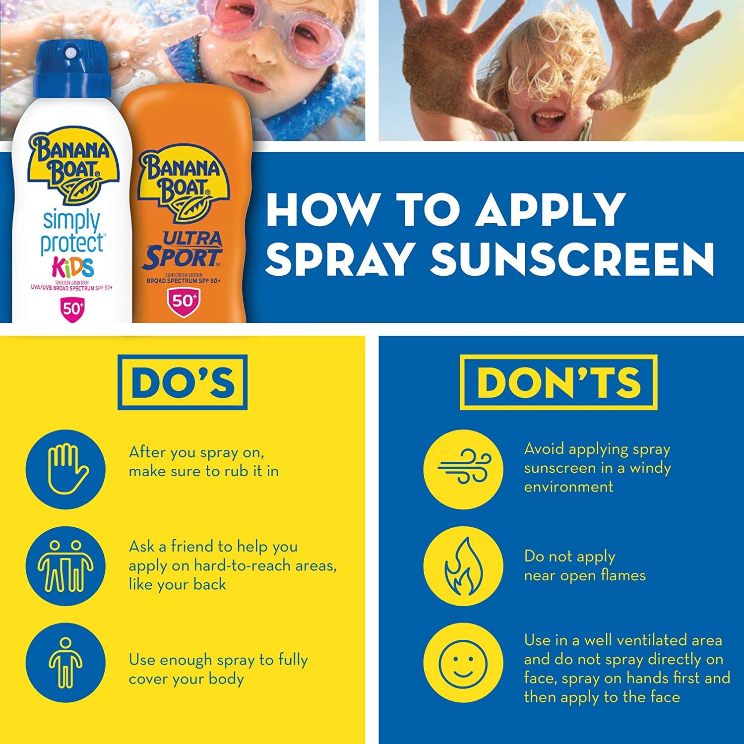 Banana Boat SPF100 Kids Max Protect & Play lotion close-up shows creamy texture