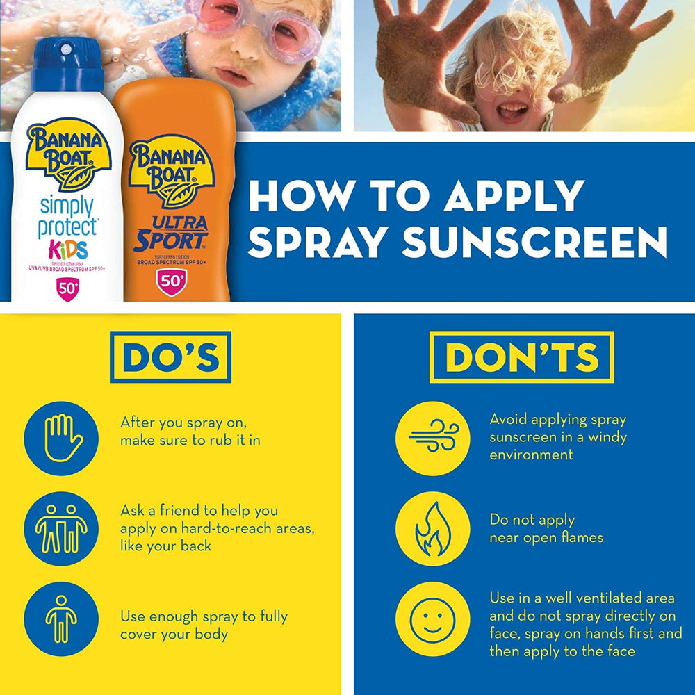 Banana Boat SPF100 Kids Max Protect & Play lotion close-up shows creamy texture