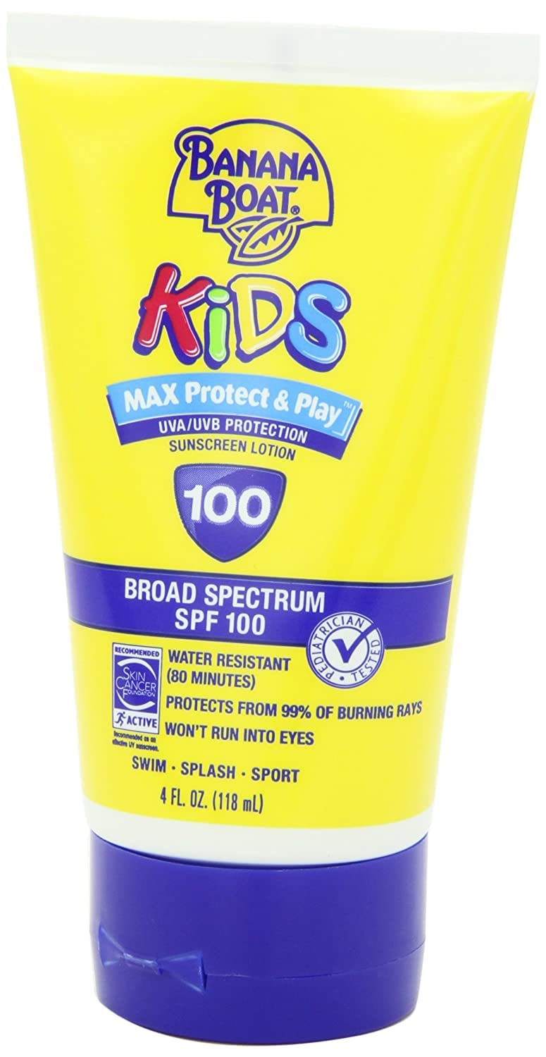 Banana Boat SPF100 Kids Max Protect & Play skin swatch demonstrates even coverage