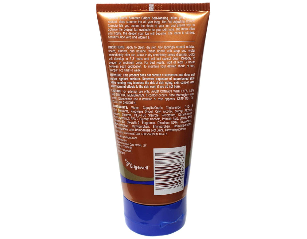Banana Boat Summer Color depth-color-closeup reveals rich tan shade on skin