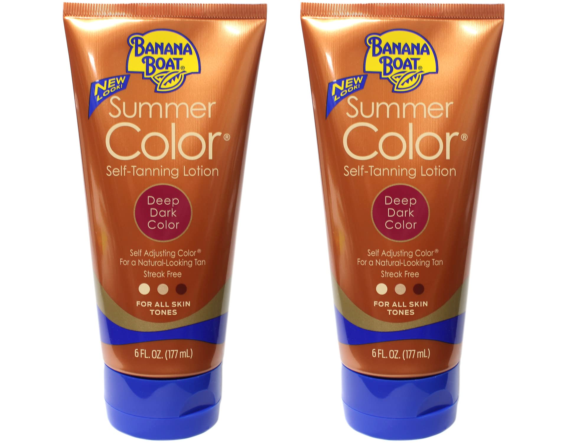 Banana Boat Summer Color two-tubes-pack showing oil-free formula with Aloe Vera and Vitamin E