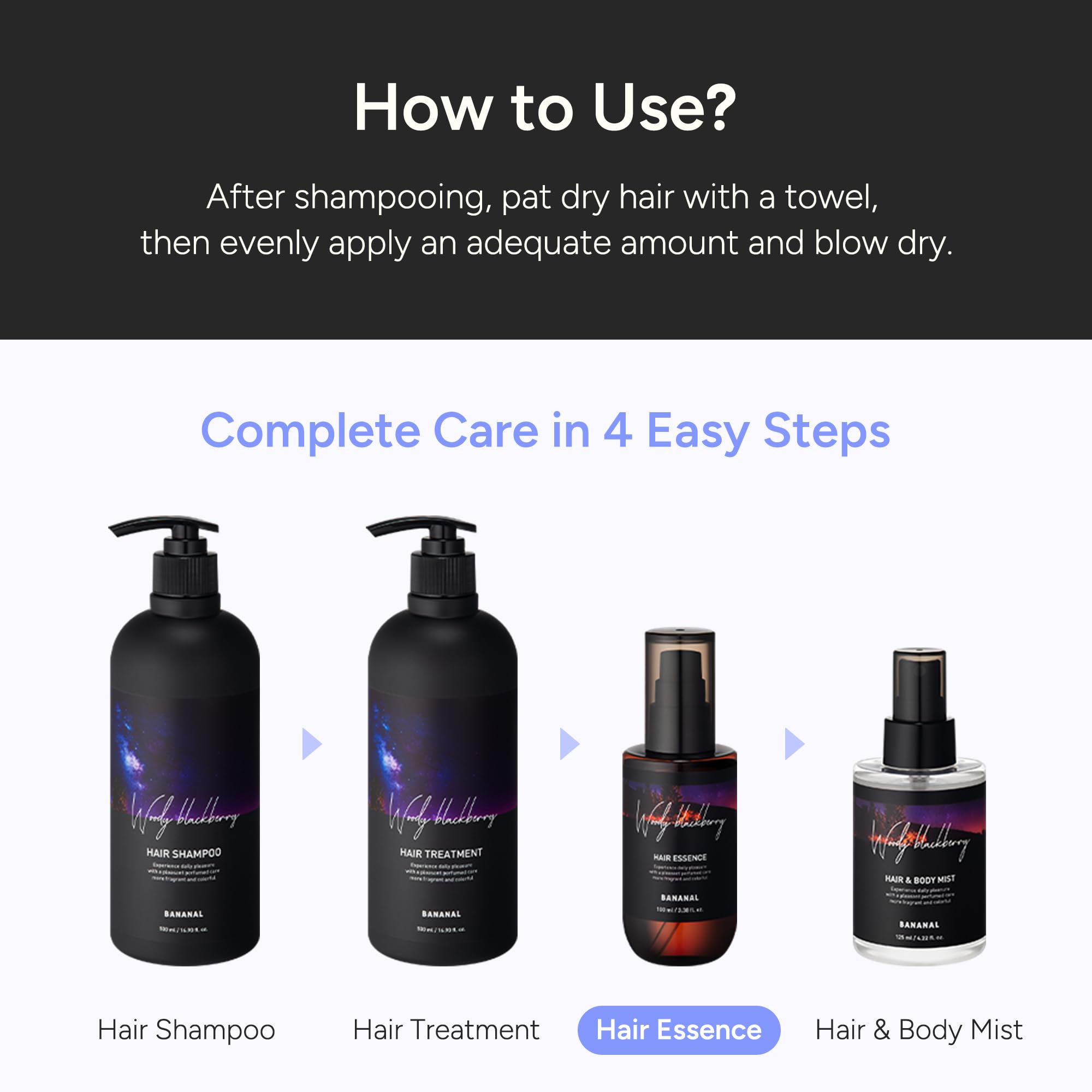 BANANAL daily-use packaging shows generous 100ml size for everyday styling.