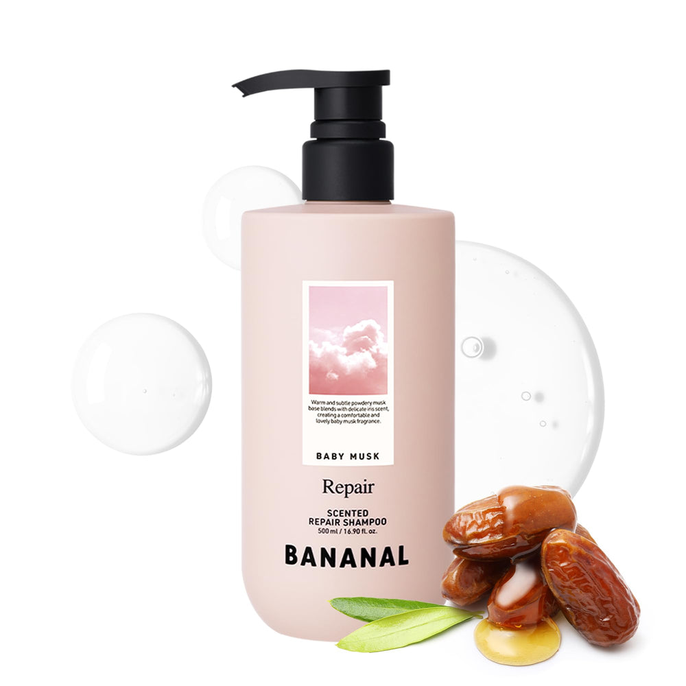 BANANAL shampoo bottle with protein-rich repair formula for damaged hair.