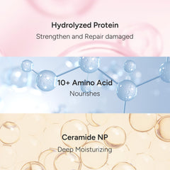 Ceramide and oil droplets for hydration and smoother cuticles.