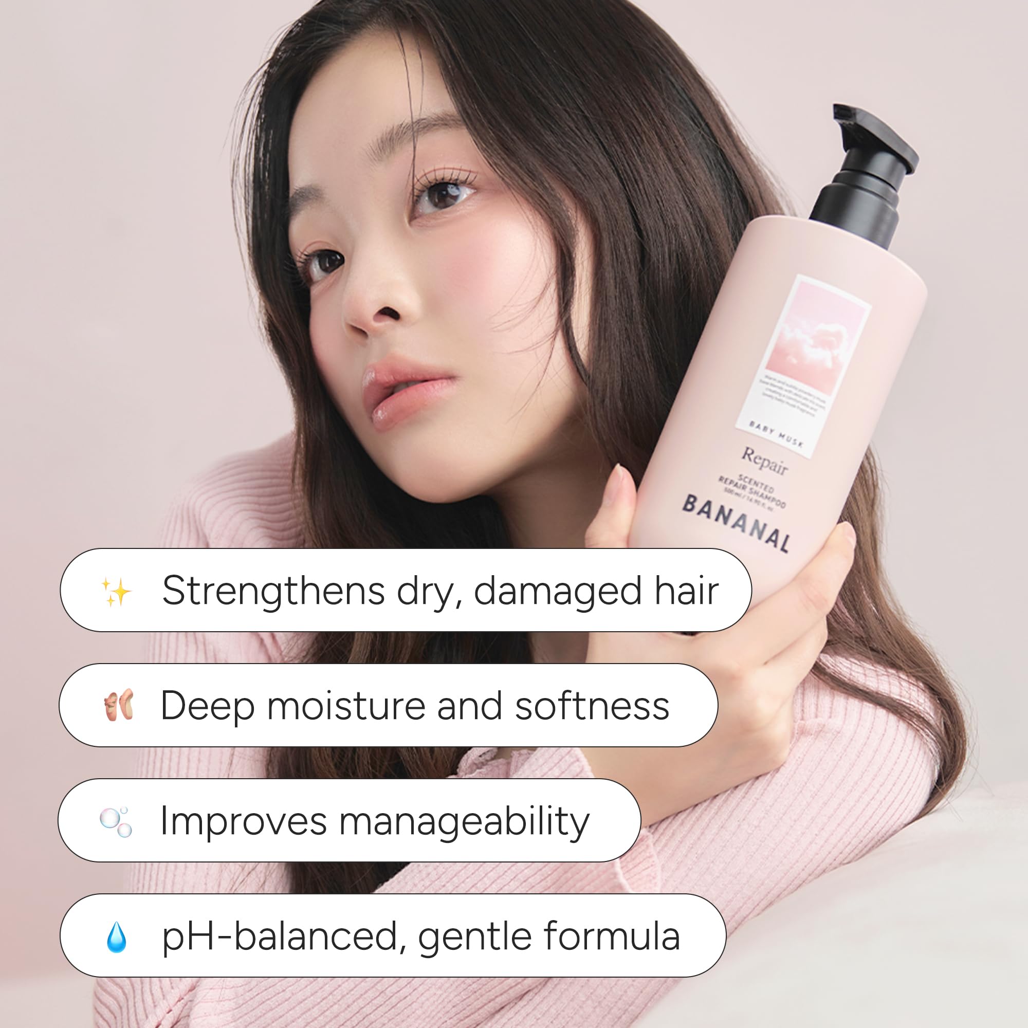 Ingredient close-up showing hydrolyzed keratin and silk for stronger strands.