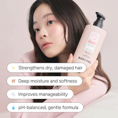Ingredient close-up showing hydrolyzed keratin and silk for stronger strands.