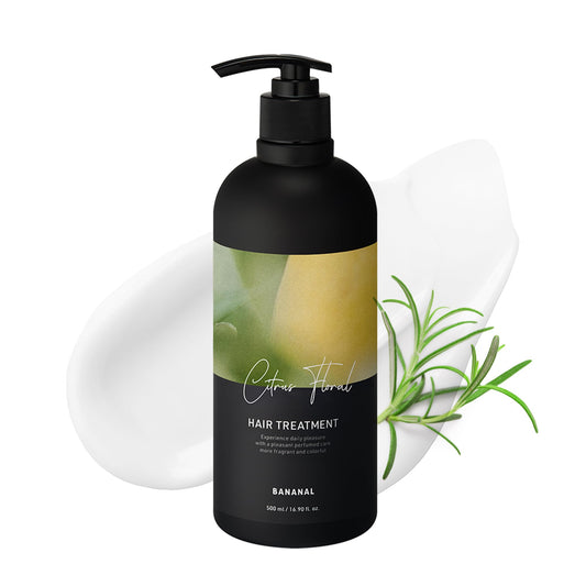 BANANAL bottle closeup showing protein rich conditioner for damaged hair