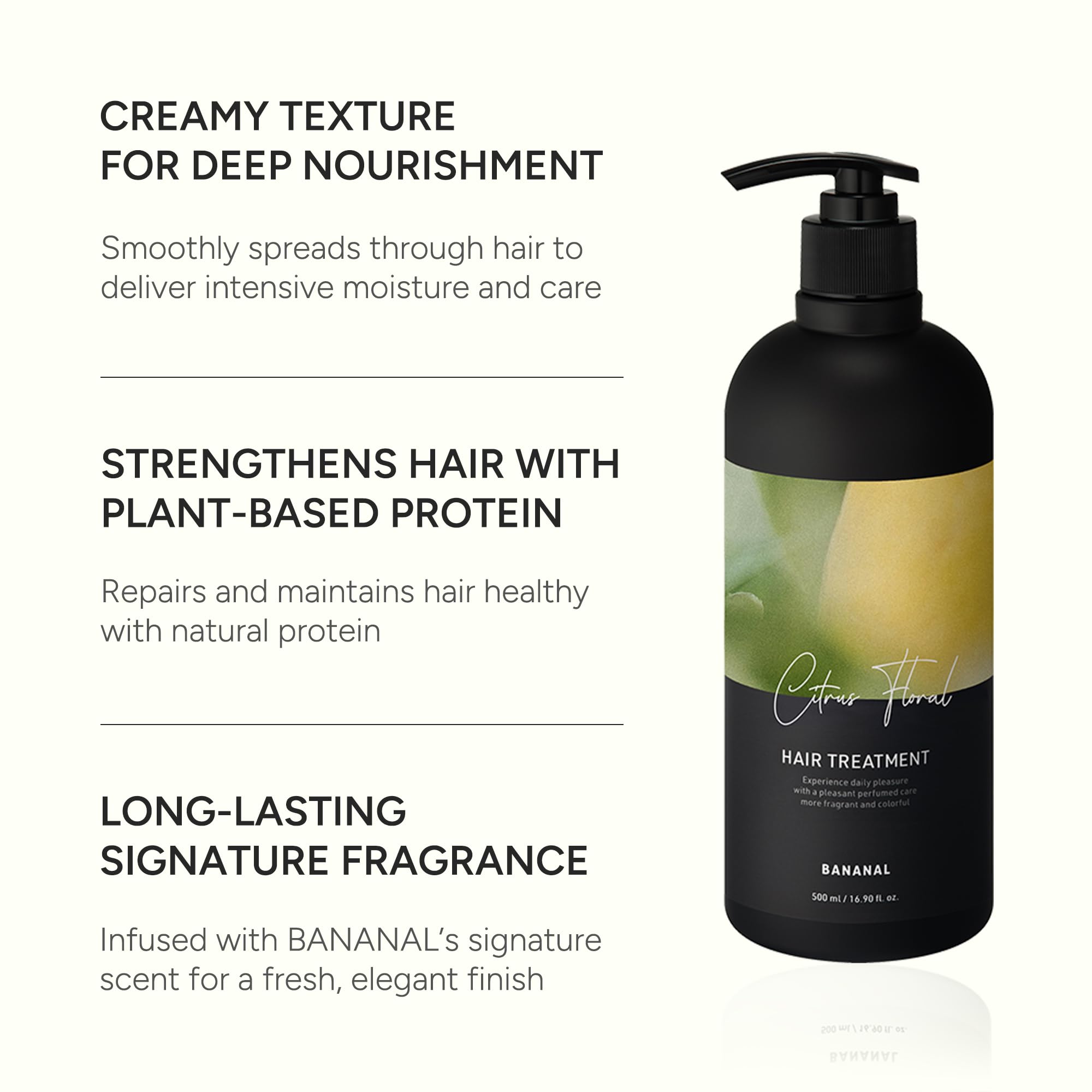 BANANAL cream texture closeup illustrating rich smoothing for manageable hair