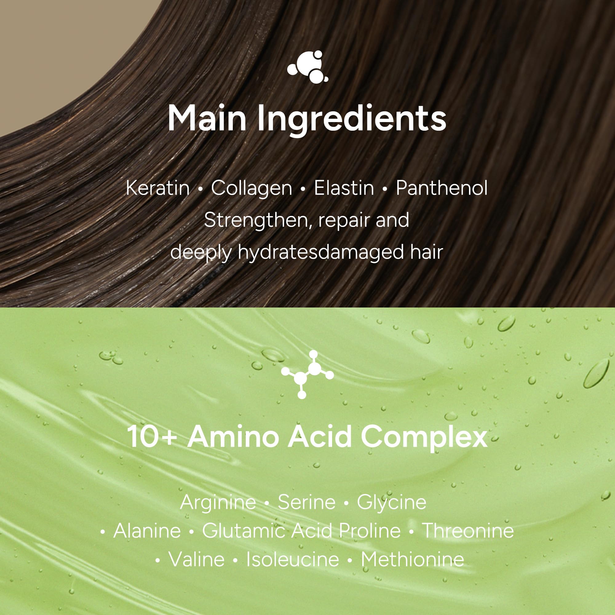 BANANAL hair application on length shows smooth distribution.