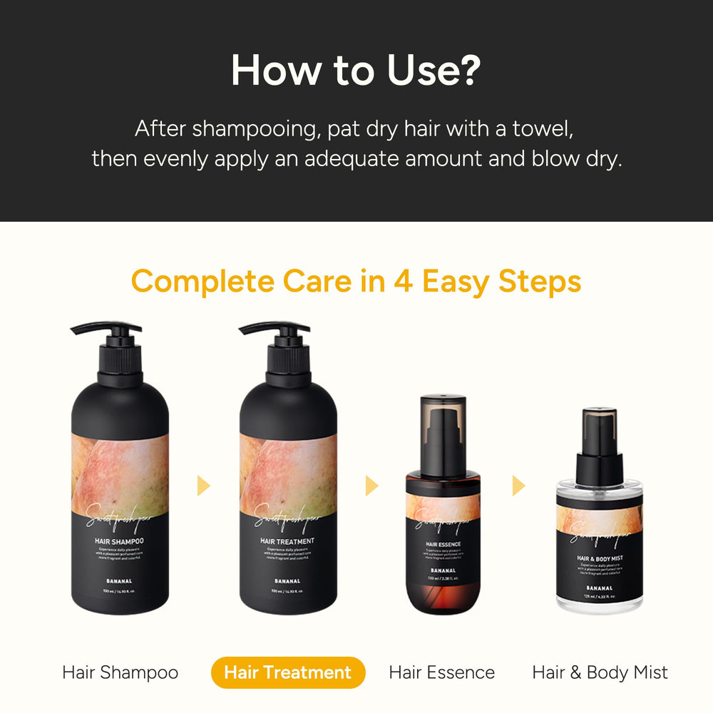 BANANAL Korean Hair Treatment silky finish with natural shine.