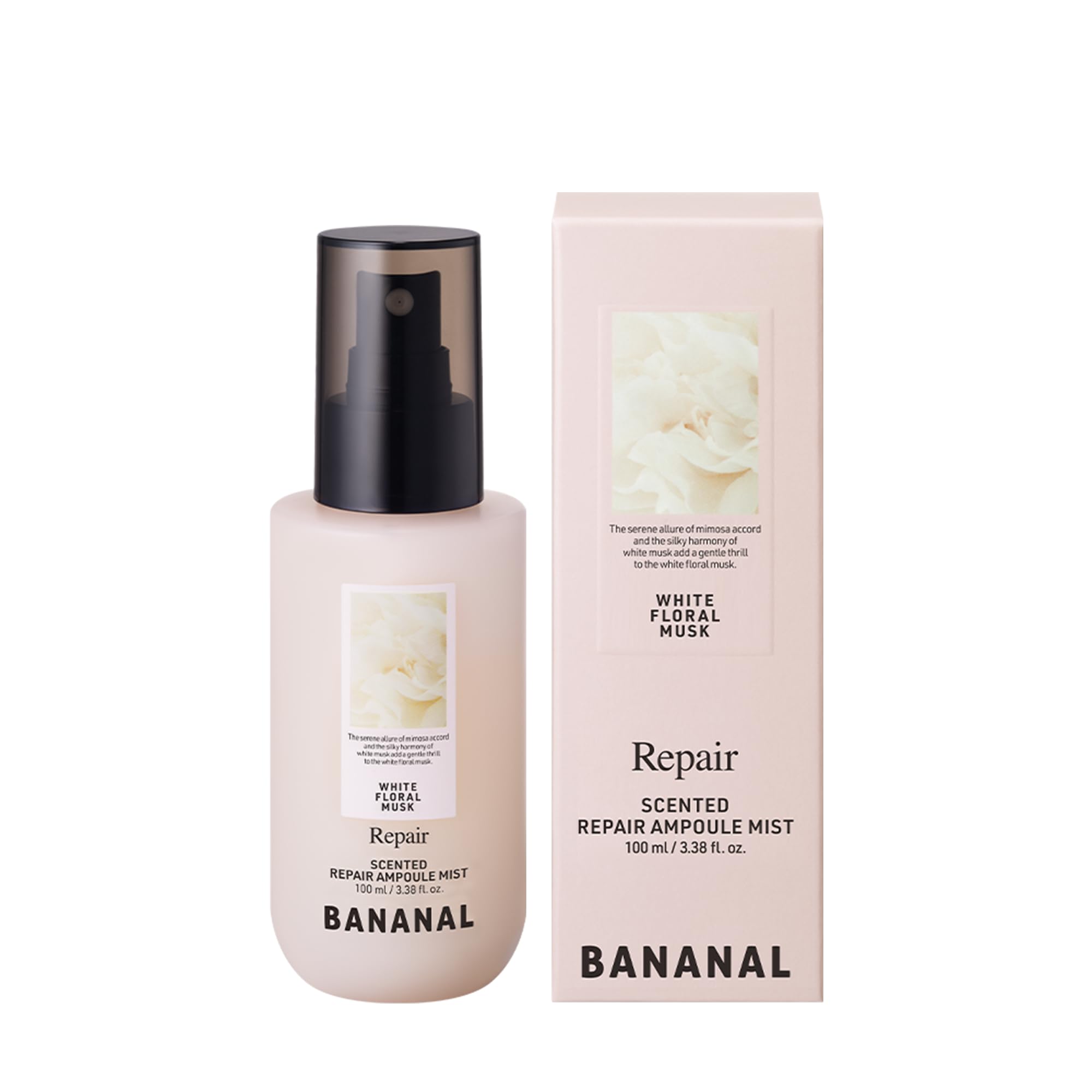 BANANAL Korean Scented Hair Serum Mist bottle showing nourishing formula for silky hair