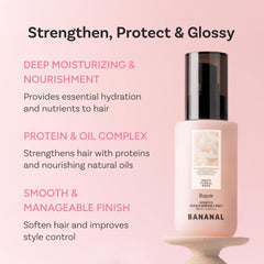 Close-up of texture highlights lightweight moisture from BANANAL serum mist
