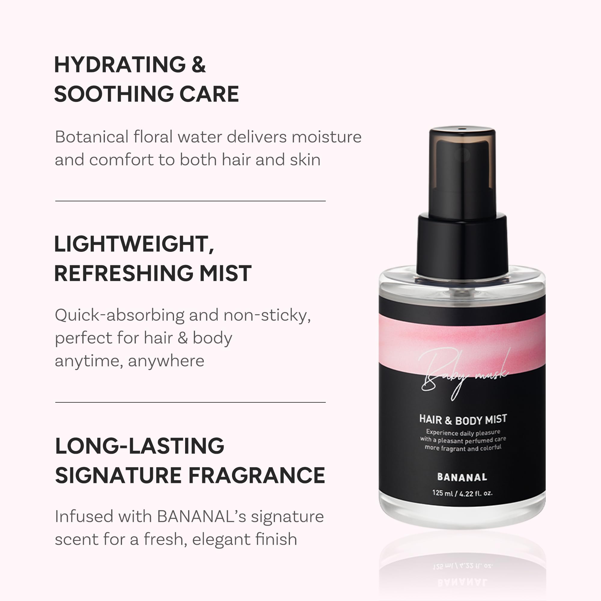 BANANAL perfume mist spray nozzle in action for quick refresh