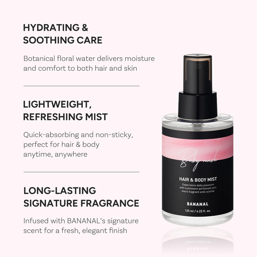 BANANAL perfume mist spray nozzle in action for quick refresh