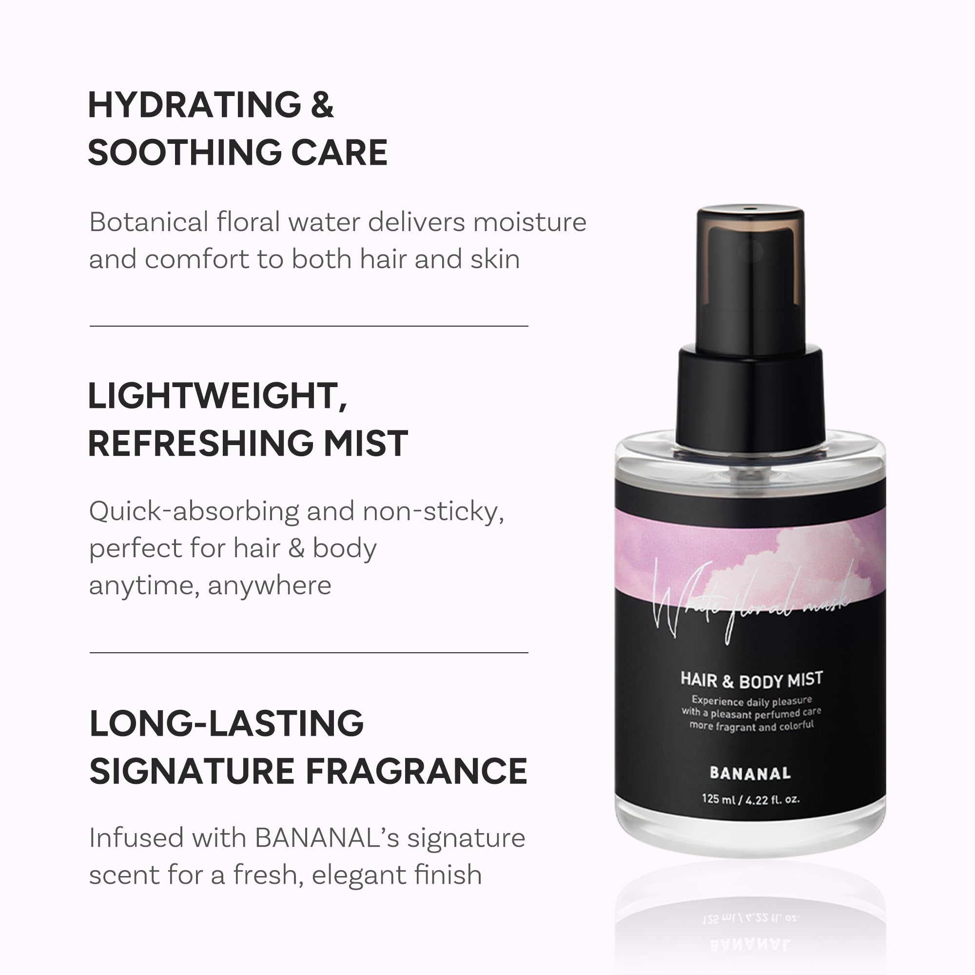 BANANAL Perfumed Hair Mist spray action delivering a quick refresh