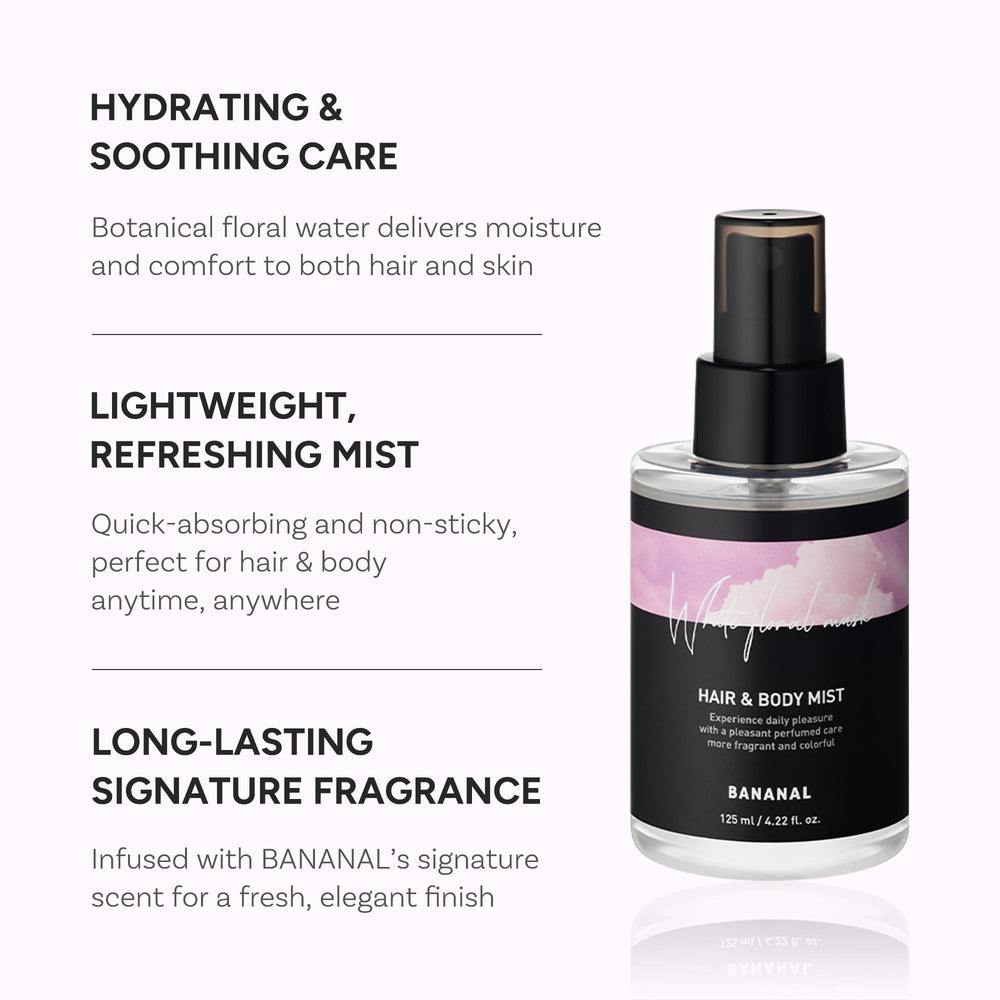 BANANAL Perfumed Hair Mist spray action delivering a quick refresh