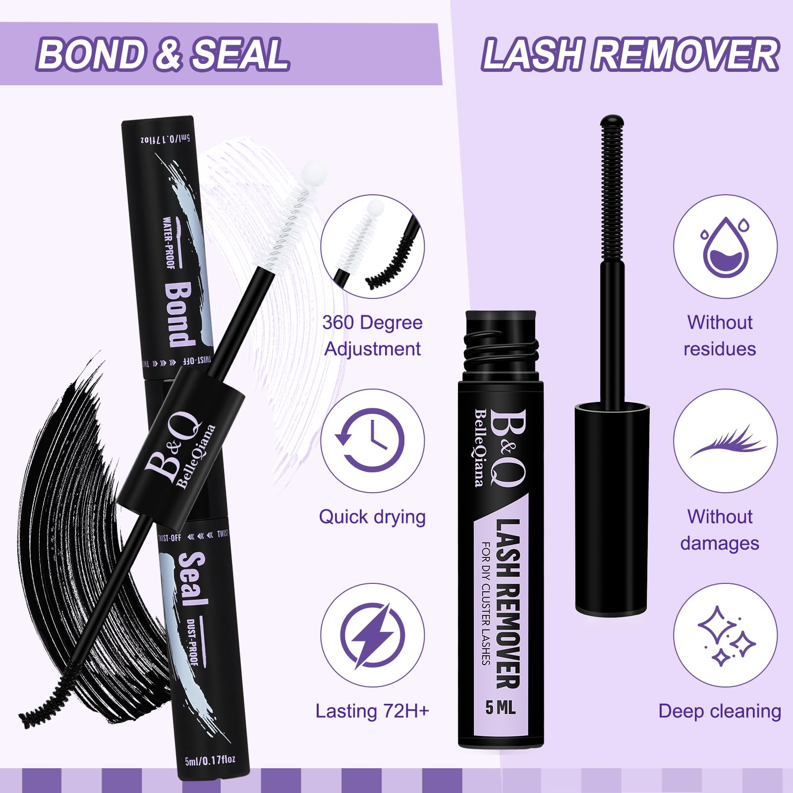 B&Qaugen 10-18mm mixed-length lashes for bold, varied looks