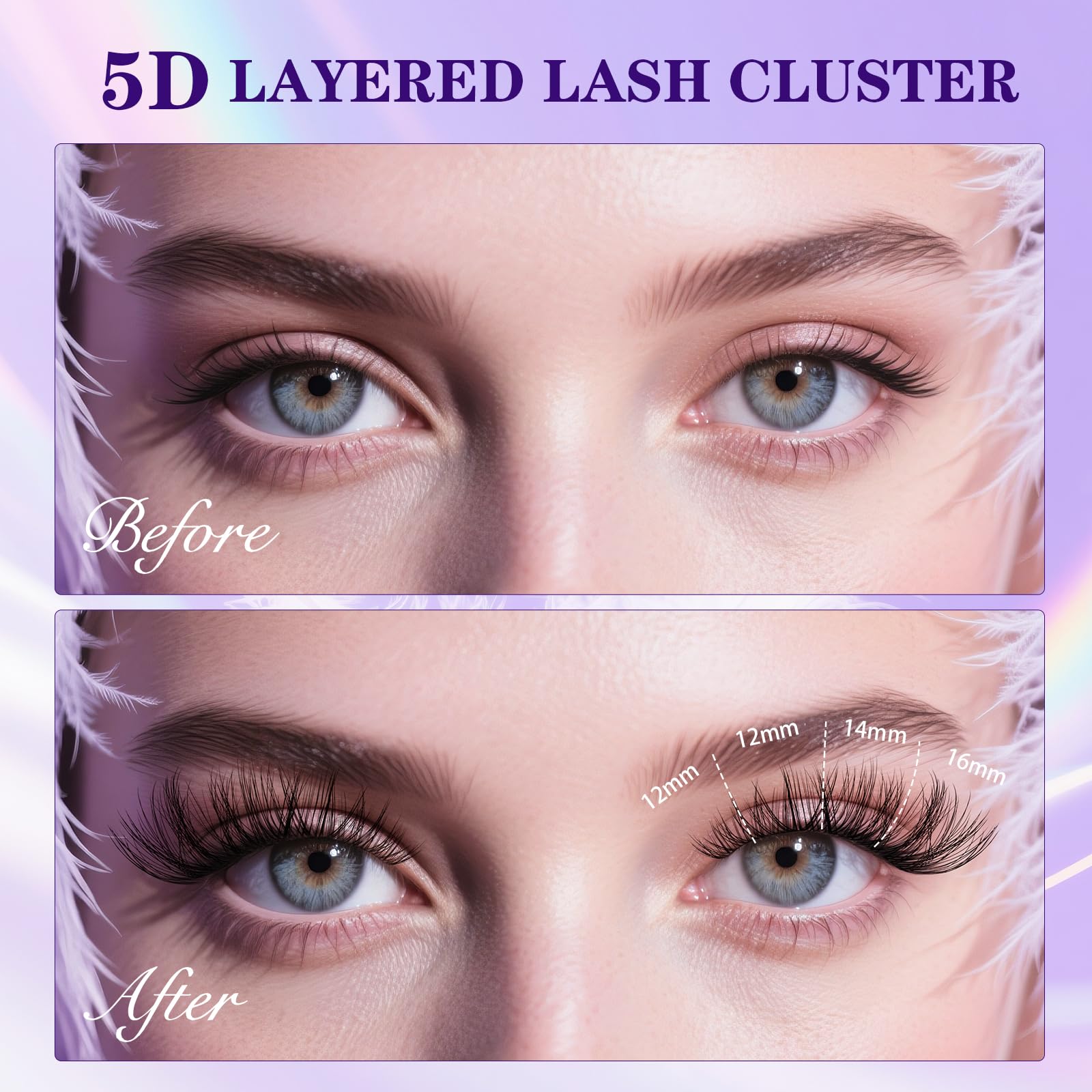 B&Qaugen complete DIY lash kit includes glue, remover, tweezers, and brush.