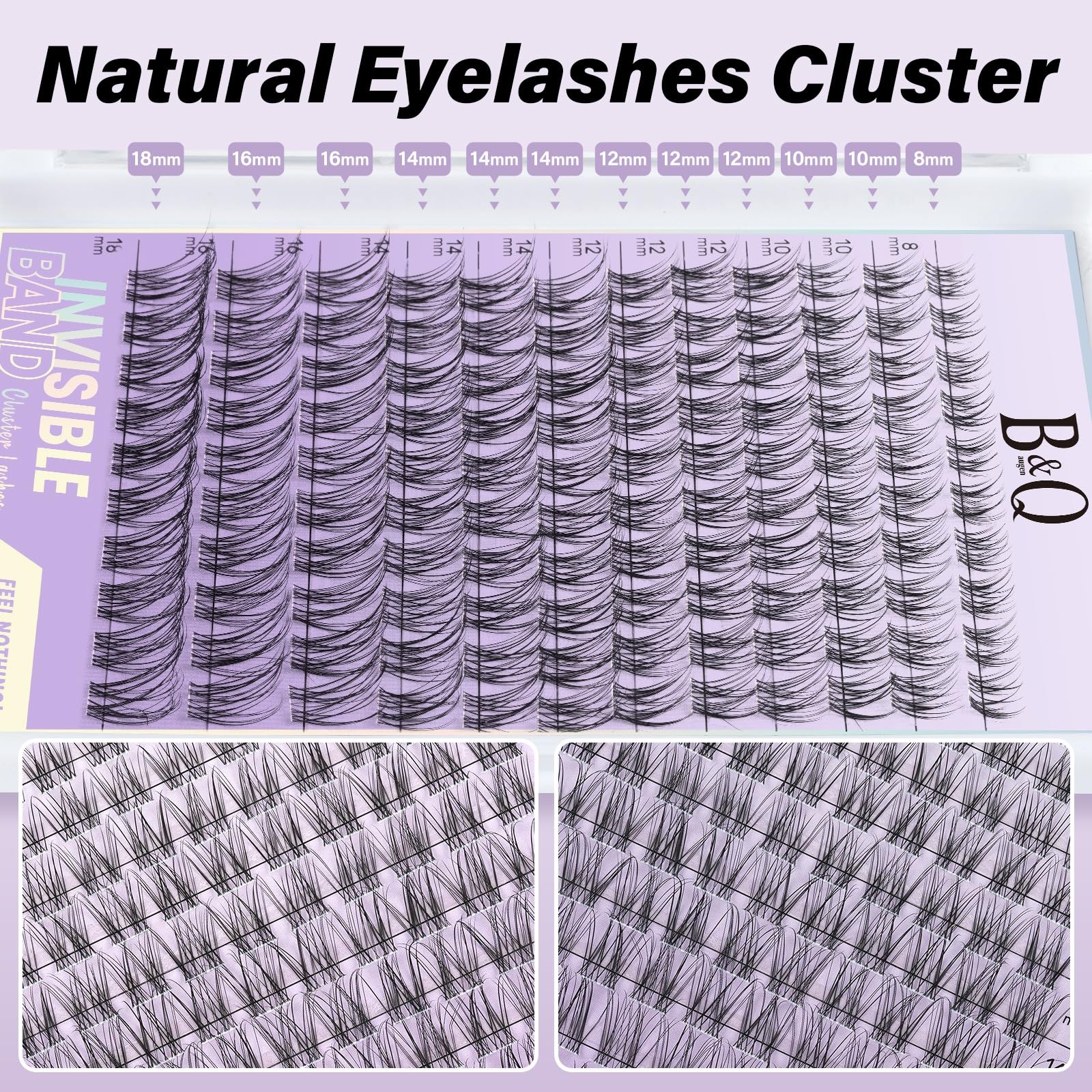 B&Qaugen Flora 0.3mm invisible band blends with natural lashes.