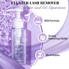 Closeup of B&Qaugen Lash Remover bottle showing convenient pump