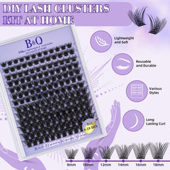 BandQaugen B02 contents show diverse lengths for customizable lash styles.