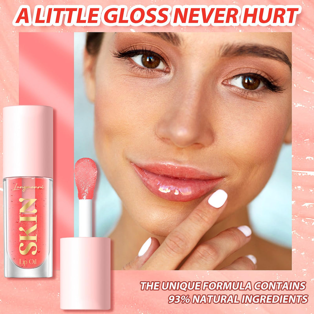Bangfeng lip oil coconut bottle provides deep moisture with a radiant finish.