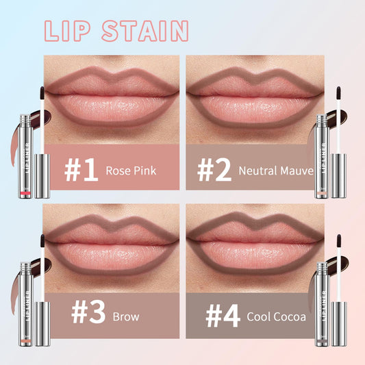 Bangfeng lip liner stain swatch reveals a rich nude shade with matte finish.