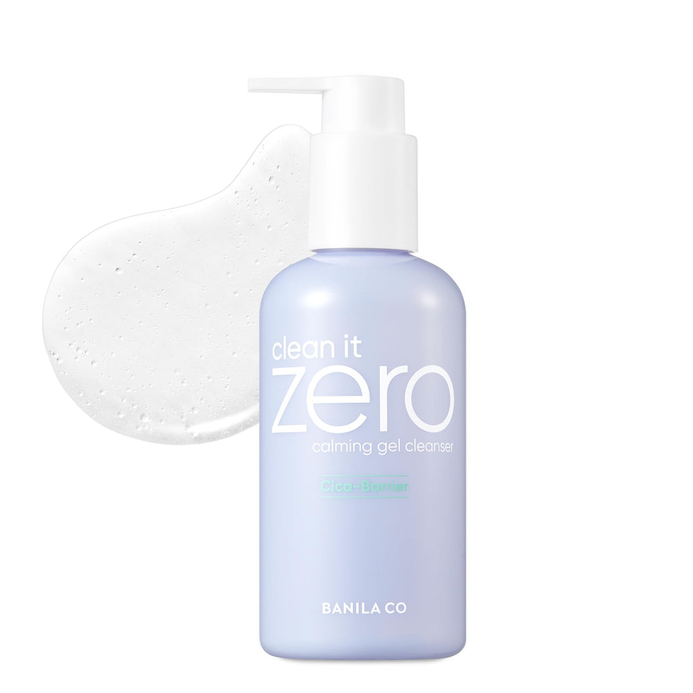 BANILA CO Clean It Zero Calming Gel Cleanser bottle showing gentle hydration for sensitive skin