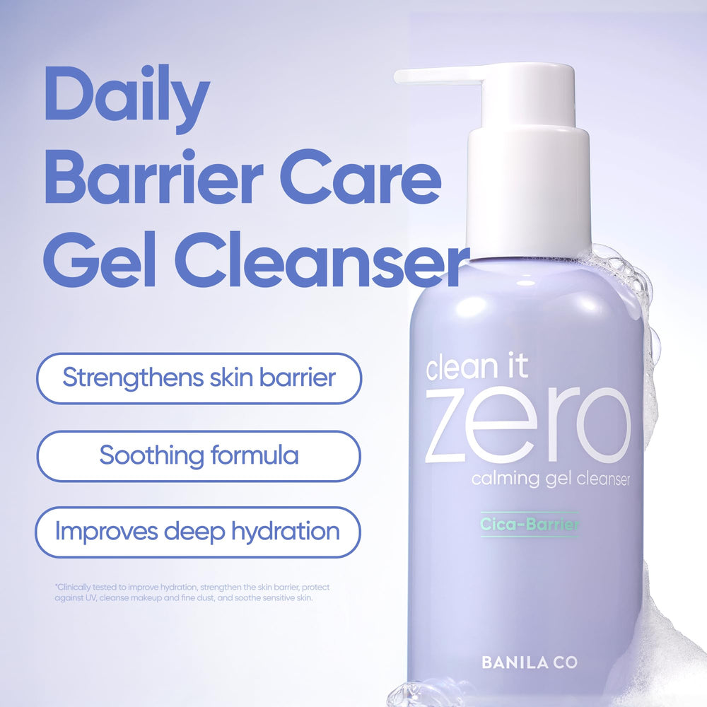 BANILA CO Clean It Zero Calming Gel Cleanser lather forming a soft, mild cleanse