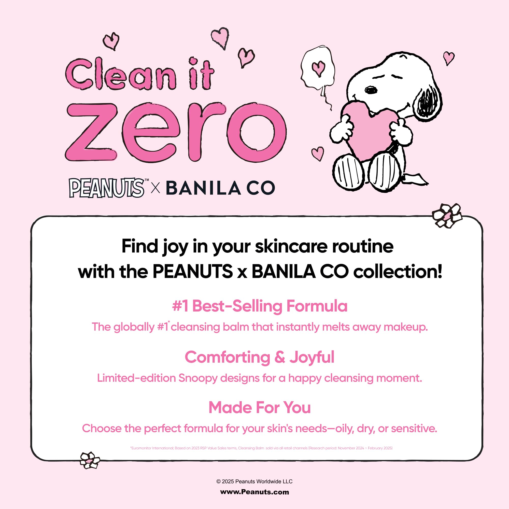 BANILA CO Snoopy Edition packaging front highlights vegan formula