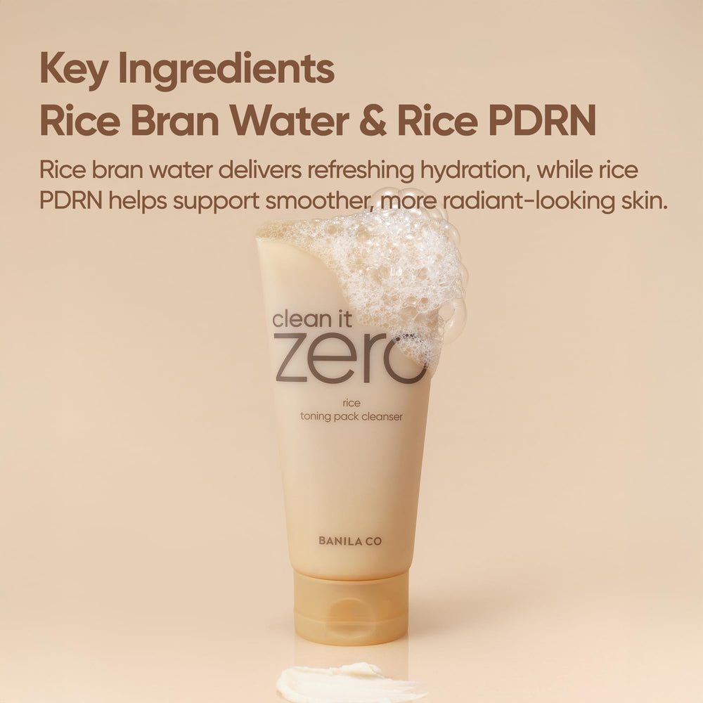 BANILA CO Clean It Zero Rice Toning pack-application on dry skin for dual-mode cleansing