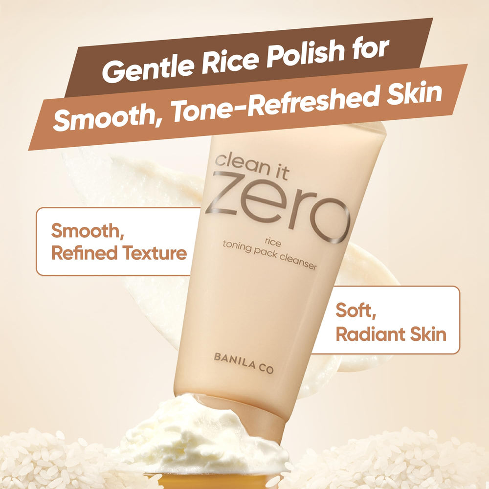 BANILA CO Clean It Zero Rice Toning texture closeup showing refined rice powder for gentle exfoliation