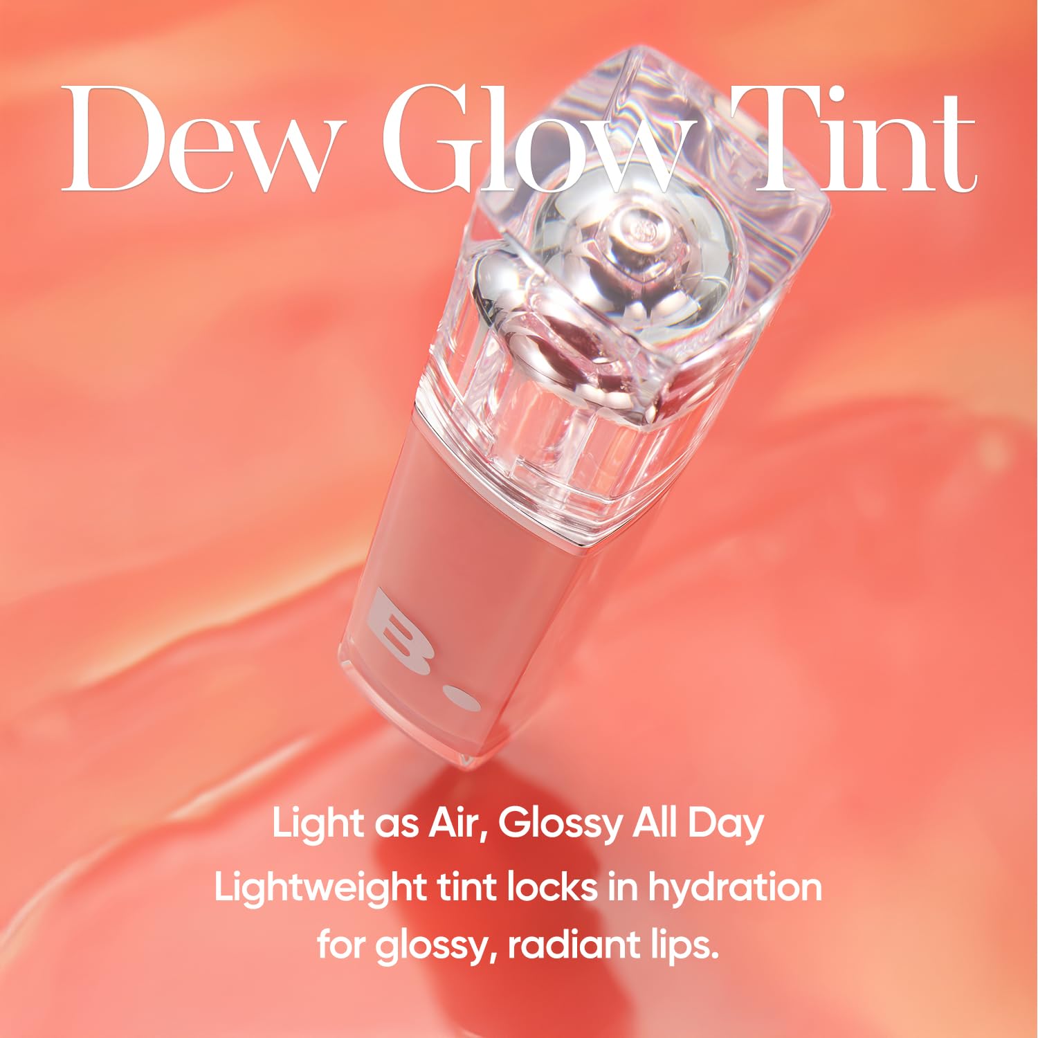 BANILA CO Dew Glow Tint lip application displaying glossy finish