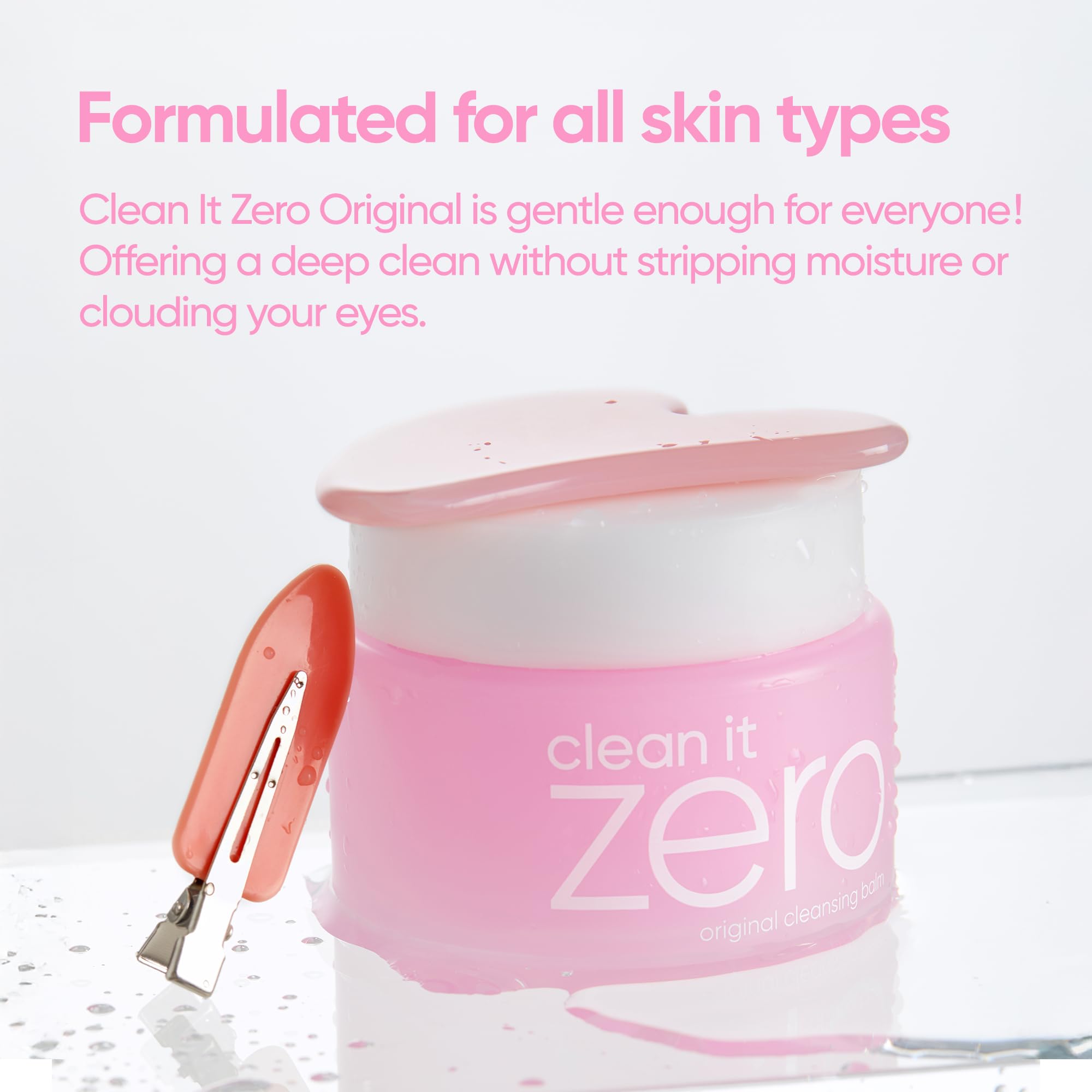 BANILA CO makeup removal with water-emulsified balm leaves clean, refreshed skin.