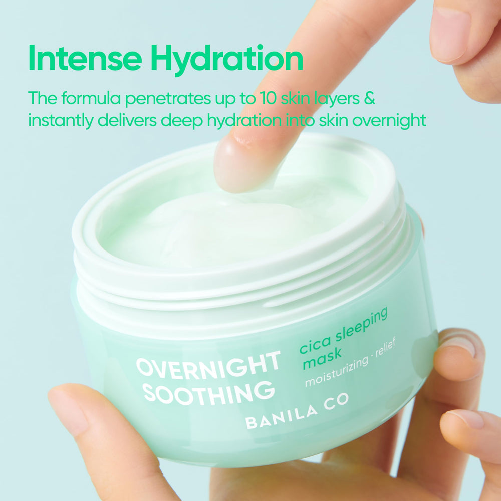 Applying Banila Co mask on clean skin before bed