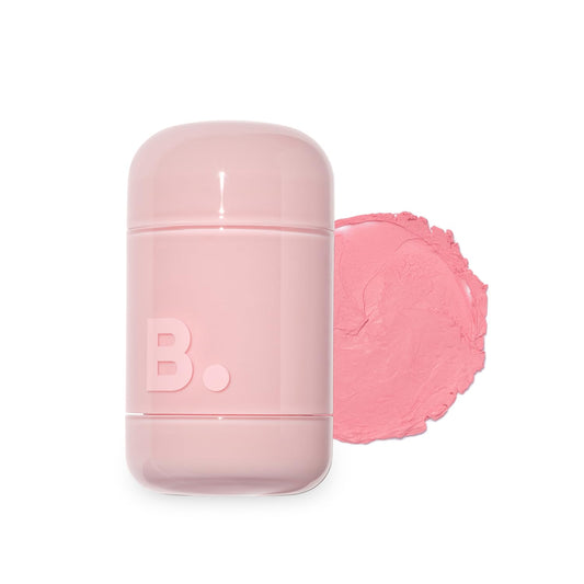 Banila Co Romantic Blush Lip & Cheek 04 Flora swatch on skin for coordinated look