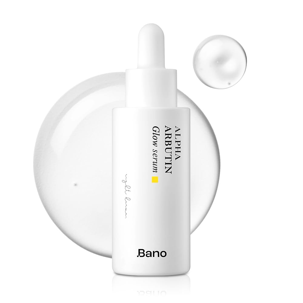Bano Alpha Arbutin Glow Serum bottle suggesting radiant, even-toned skin.