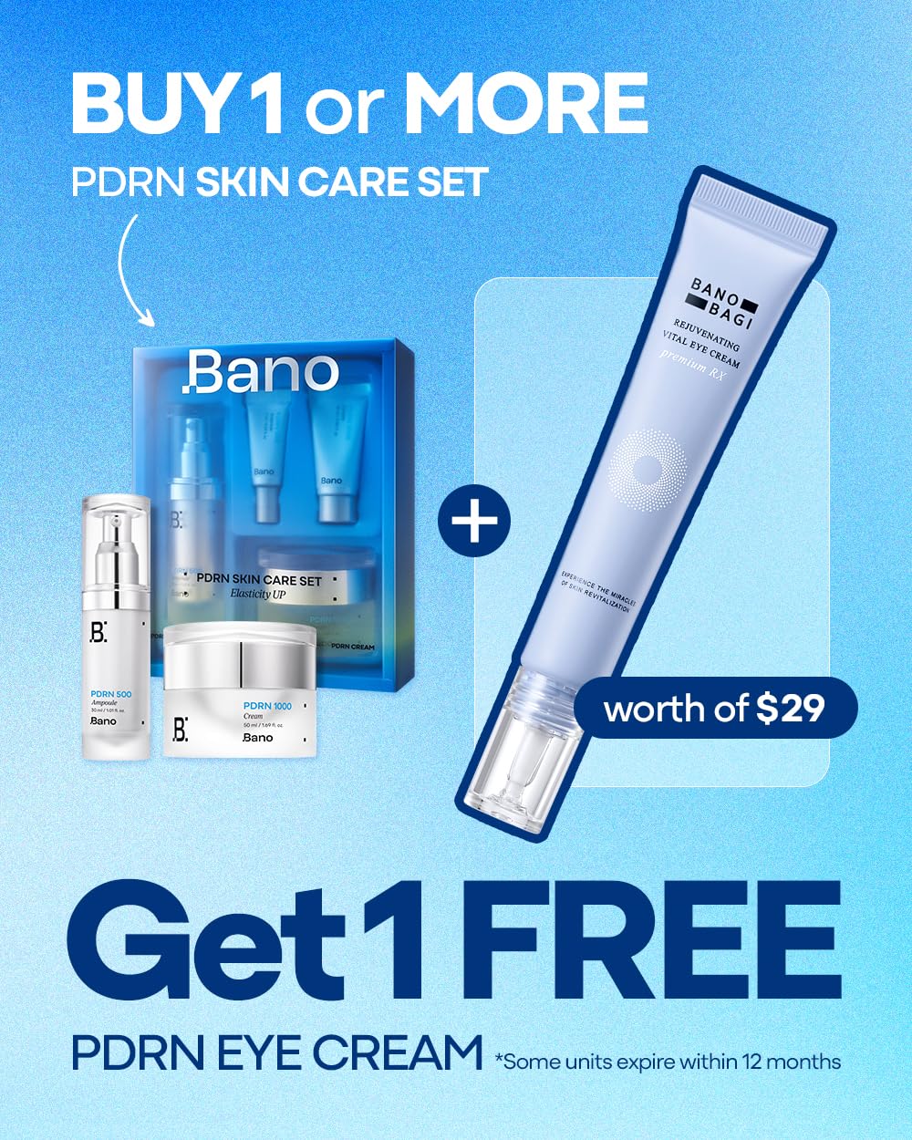 Fragrance-free label on Banobagi PDRN Eye Cream packaging.