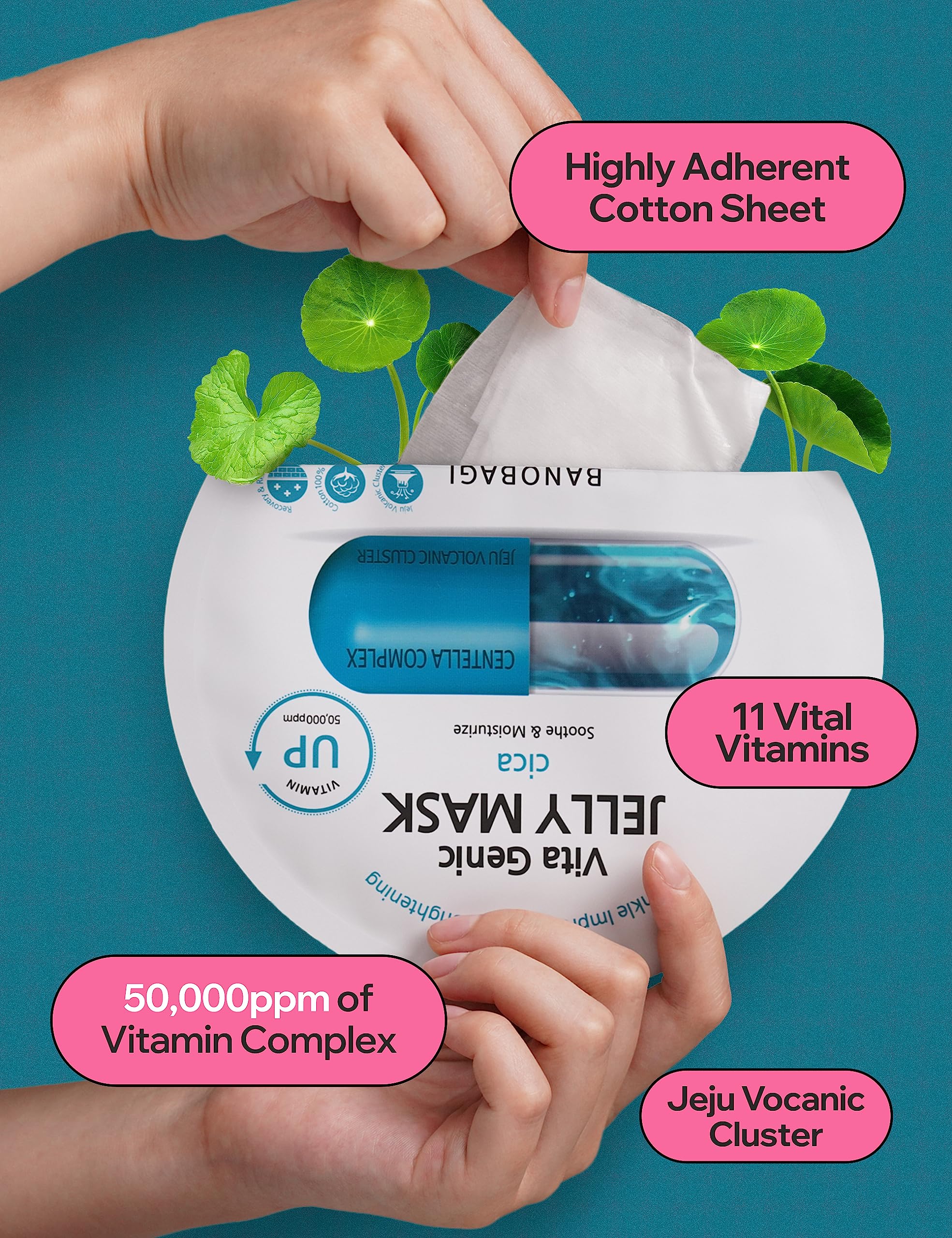 BANOBAGI Vita Genic Jelly Cica mask with Jeju volcanic ash benefits