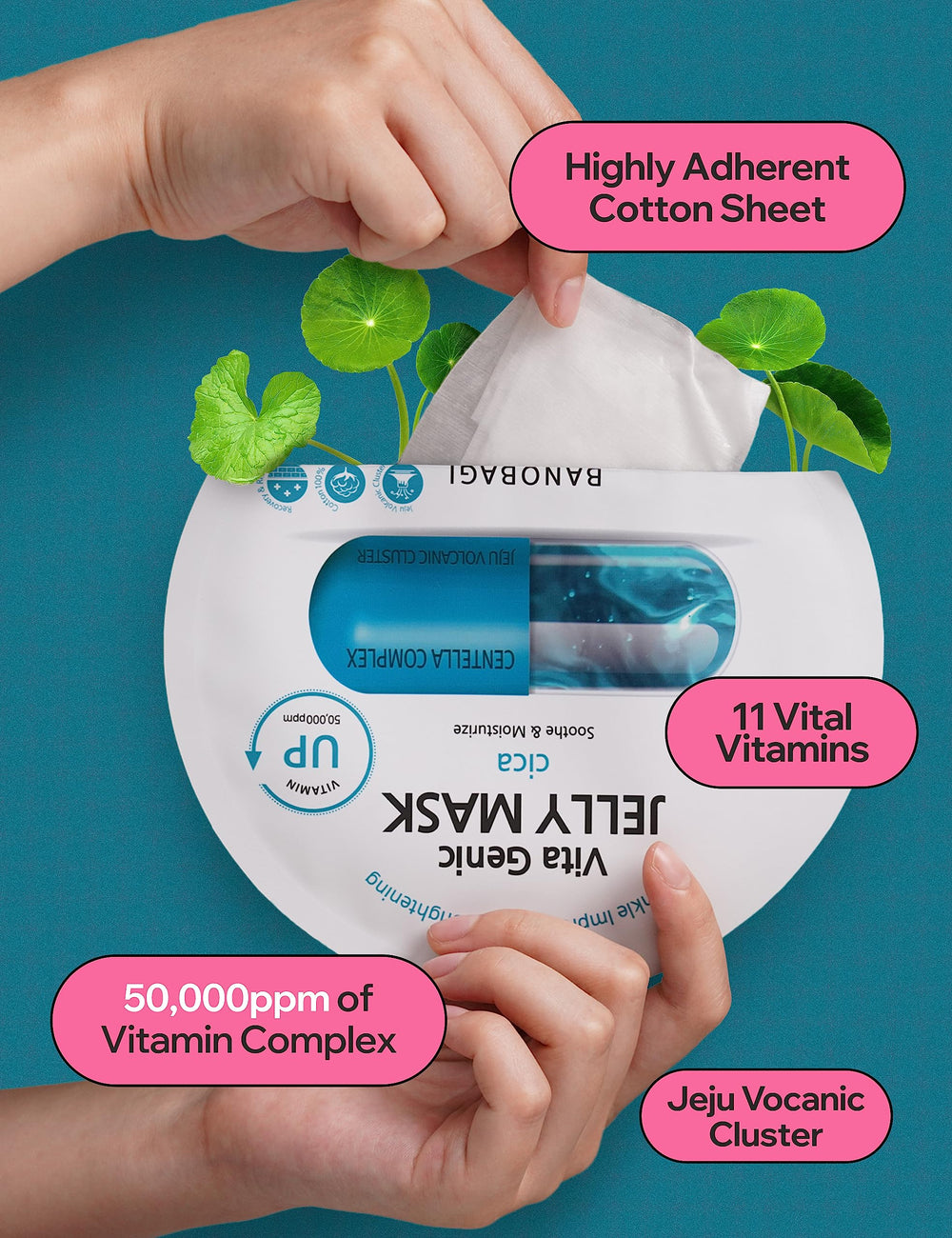 BANOBAGI Vita Genic Jelly Cica mask with Jeju volcanic ash benefits