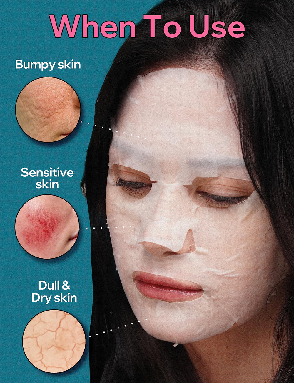 BANOBAGI Vita Genic Jelly Cica mask on face during a soothing session